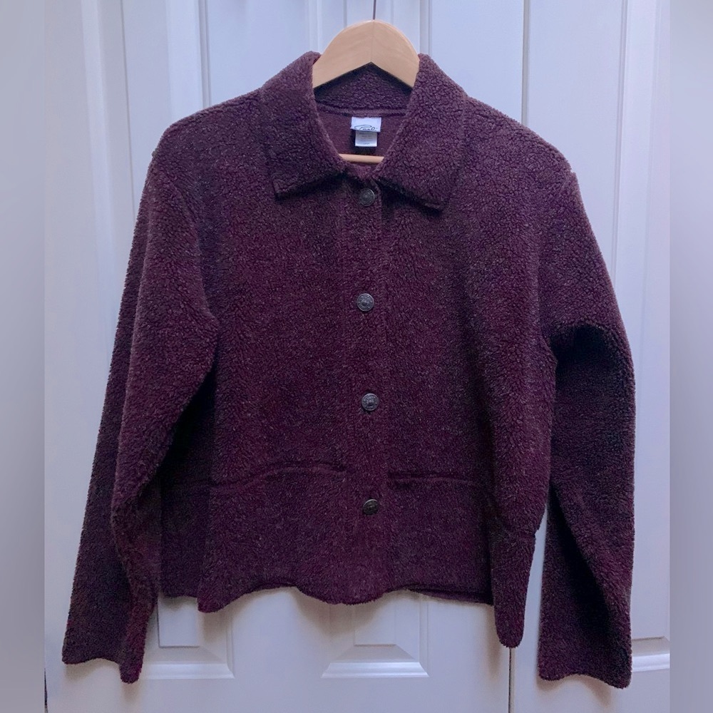 Pashi sz L plum fleece top